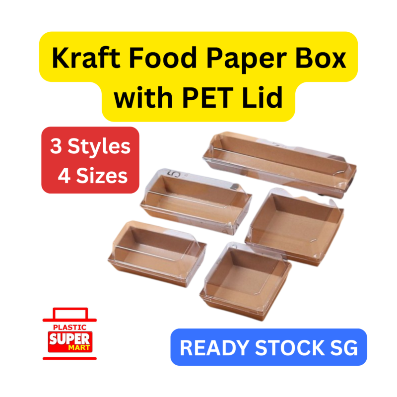Kraft Cake Sandwich Food Paper Box with PET Lid : Plasticsupermart ...
