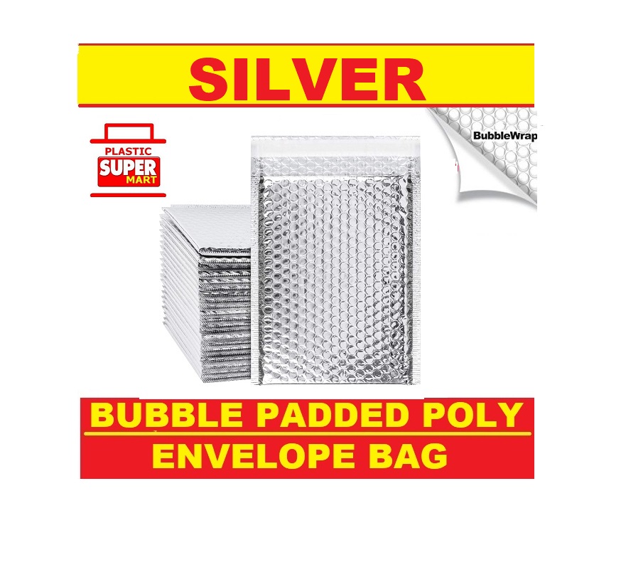 Metallic Sliver Bubble Padded Envelopes : Plasticsupermart